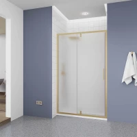 Душевая дверь Veconi Ottimo OP20G-110-07-C9 110 см, профиль золотой матовый, стекло матовое