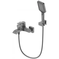 Смеситель для ванны Wonzon & Woghand Flex WW-88037072-BGM с душевым гарнитуром, темный графит матовый