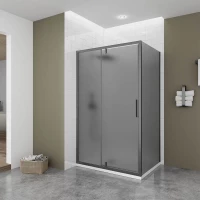 Душевой уголок Veconi Ottimo OP20GR-SP-100100-12-C9 100x100 см, профиль графит матовый, стекло тонированное матовое