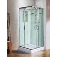 Душевая кабина WeltWasser Laine 1001 10000003260 100x100x217 см, без крыши, низкий поддон, профиль матовый хром, стекло прозрачное