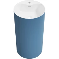 Раковина Wellsee Chalice Perfection 230629000 45x45 см, напольная, белый/темно-синий матовый