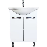 Тумба с раковиной белый глянец 60 см Orange Глория Gl-60TU+RA