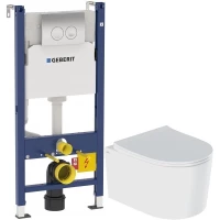 Комплект подвесной унитаз IDDIS Stone STORDSEI25 + система инсталляции Geberit 458.124.21.1