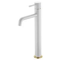 Смеситель для раковины Boheme Uno 462-WG белый глянец/золотой