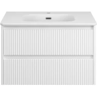 Тумба под раковину Brevita Riva RIV-07080-0102Я 79,4 см, подвесная, белый глянец