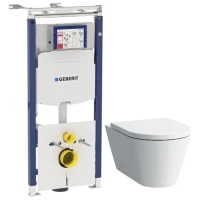 Комплект подвесной унитаз Laufen Kartell by Laufen  8.2033.6.000.000.1 + 8.9133.1.000.000.1 + система инсталляции Geberit 111.362.00.5