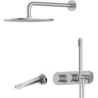 Душевой комплект Feramolli Dante CSD3F 300 мм, с термостатом, никель матовый