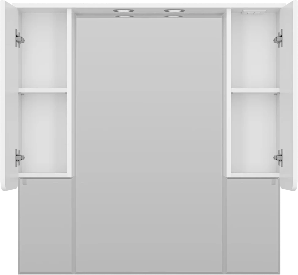 Зеркальный шкаф Misty Чегет П-Чег-02105-01Л 100,6x100,1 см, с подсветкой, выключателем, белый глянец - фото 3