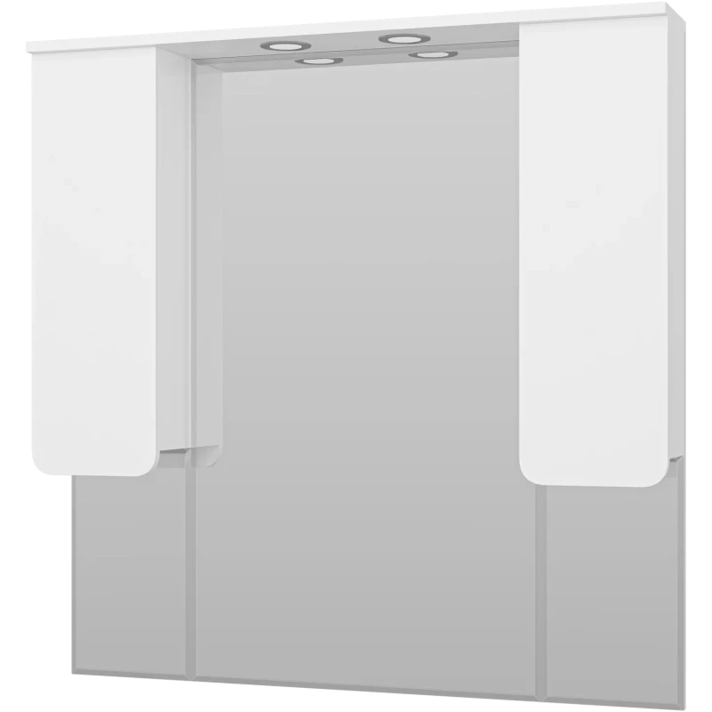 Зеркальный шкаф Misty Чегет П-Чег-02105-01Л 100,6x100,1 см, с подсветкой, выключателем, белый глянец