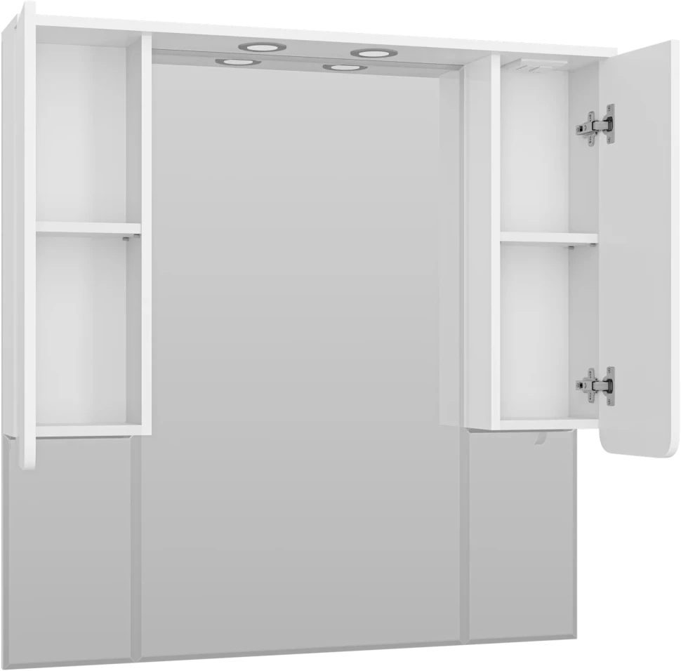 Зеркальный шкаф Misty Чегет П-Чег-02105-01Л 100,6x100,1 см, с подсветкой, выключателем, белый глянец - фото 4