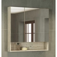 Зеркальный шкаф 80x80 см дуб дымчатый Comforty Парма 00004143489