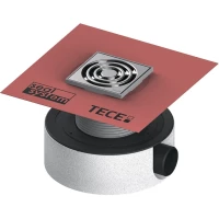 Душевой трап Tece TECEdrainpoint S 3601104 100x100/50 мм, с решеткой, перфорированный, хром