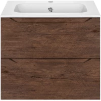 Тумба с раковиной темное дерево 61 см Vincea Norma VMC-2N600RW + VCB-2N600W