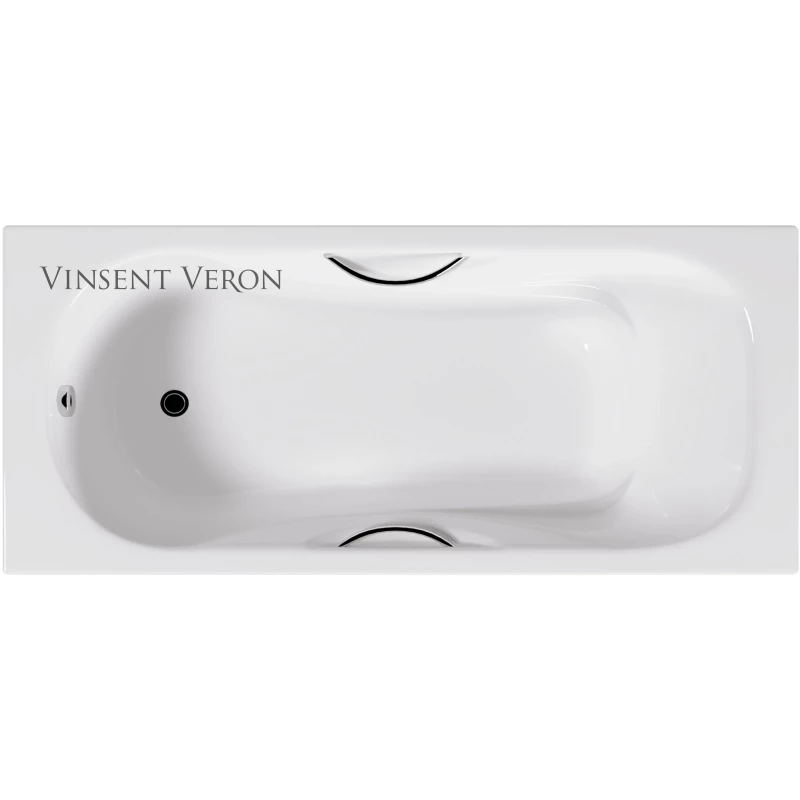 Чугунная ванна 150x75 см с отверстиями для ручек Vinsent Veron Aura VAU1507542H