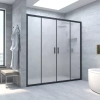 Душевая дверь Vegas Glass Z2P NOVO h2000 170 02M 10 170 см, профиль черный матовый, стекло сатин