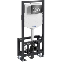 Инсталляция для унитаза WasserKRAFT Dill 61 61TLT.010.ME.PB01 с кнопкой смыва, черный глянец/хром/черный глянец