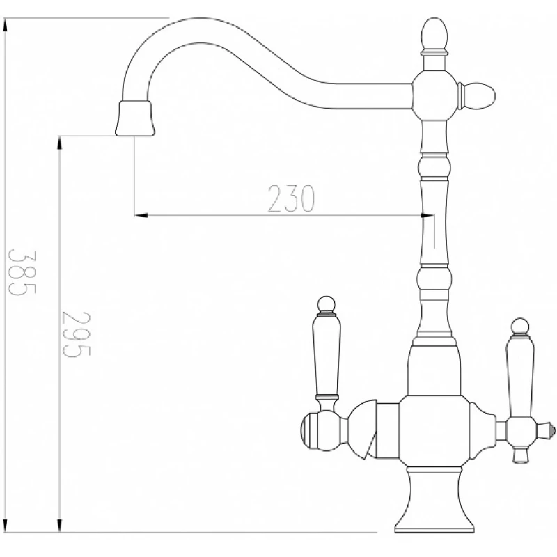 Смеситель для кухни с подключением к фильтру Zorg Sanitary ZR 336 YF-50 ANTIQUE