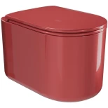 Изображение товара унитаз подвесной axa delano wcwh9001002 безободковый, с сиденьем микролифт, красный глянец