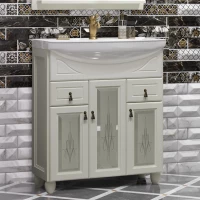 Тумба Тибет 75, цвет 1013, с худ.стеклом (раковина Стиль 75)