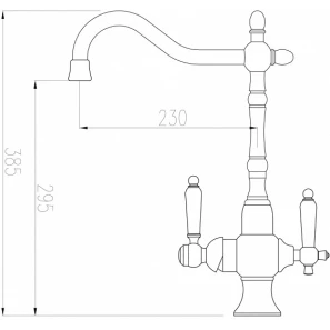 Изображение товара смеситель для кухни с подключением к фильтру zorg sanitary zr 336 yf-22 br
