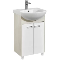 Тумба с раковиной белый глянец/дуб сомерсет 50,5 см Акватон Бекка 1A2108K1BAC20