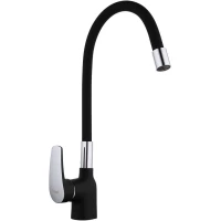 Смеситель для кухни Frap F4453-04 с гибким изливом, хром/черный
