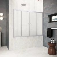 Шторка на ванну Vegas Glass Z2V Protec 185 07 Moru 185 см, профиль матовый хром, стекло рифленое