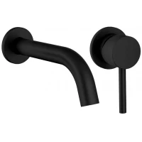 Смеситель для раковины Rea Lungo BAT-B0969 встраиваемый, без донного клапана, черный матовый