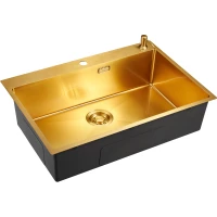 Кухонная мойка Emar EMB-125A PVD Nano Golden 74x50 см, золотой