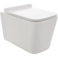 Унитаз подвесной AQUAme AQM2003 безободковый, с сиденьем микролифт, белый глянец