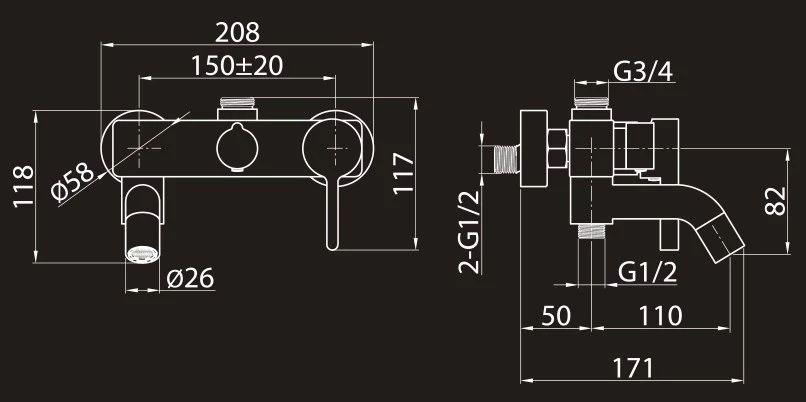 Душевая система 230 мм Elghansa 2330524-2L (Set-20) 2330524-2L (Set-20) - фото 10