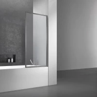 Шторка на ванну Vincea VSB-41700CLGM 70 см, профиль вороненая сталь, стекло рифленое