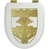 Сиденье для унитаза Migliore Milady 24334 с микролифтом, белый глянец/золотой
