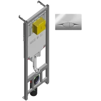 Инсталляция для унитаза Jacob Delafon E21822-CP с кнопкой смыва, хром