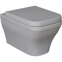 Унитаз подвесной Ambassador Benefit 203T20301R-202T20301 безободковый, с сиденьем микролифт, серый матовый