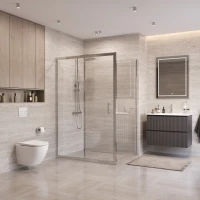 Душевой уголок BelBagno Uno UNO-195-AH-1-130/100-C-Cr 130x100 см, профиль хром, стекло прозрачное