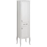 Пенал ASB-Woodline Модерн 11256 БС напольный R, белый серебряная патина