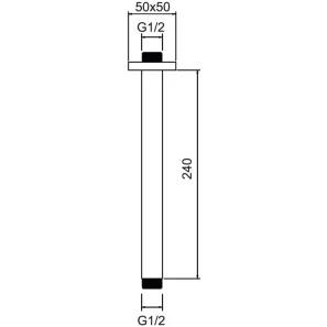 Изображение товара кронштейн для верхнего душа whitecross x x1321bl 240 мм, потолочный, черный матовый