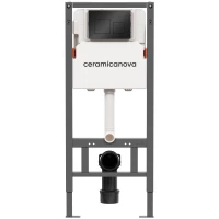 Инсталляция для унитаза Ceramica Nova Balance Square CN121002MB с кнопкой смыва, черный матовый
