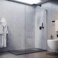 Душевая перегородка Veconi Korato KR77-90-01-C8 90 см, профиль хром, стекло прозрачное