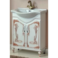 Тумба с раковиной белое дерево медная патина 66,5 см Atoll Барселона