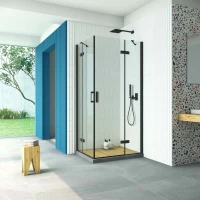 Душевой уголок Vegas Glass AFA-F Retta 100*90 02M 01 R 100x90 см R, профиль черный матовый, стекло прозрачное