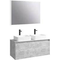 Комплект мебели бетон светлый 120 см Aqwella 5 Stars Mobi MOB0112BS + MOB0712BS + 641945 + 641945 + SM0210