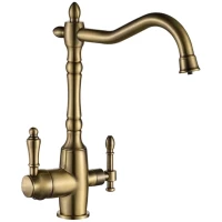 Смеситель для кухни с подключением к фильтру Ulgran бронза U-018