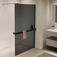 Душевая перегородка Vincea Walk-In VSW-1HR110CGB 110 см, профиль черный матовый, стекло тонированное