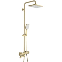 Душевая система Gappo G2491-3 280x190 мм, с термостатом, золотой матовый