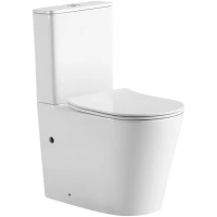 Унитаз-компакт SantiLine SL-5026 безободковый, торнадо, с сиденьем микролифт, белый