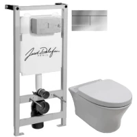 Комплект подвесной унитаз Noken Hotels N399999901 + N356330439 + система инсталляции Jacob Delafon E5504-NF + E4316-CP