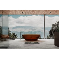 Ванна из полиэфирной смолы Abber Kristall AT9702Opal 180x85 см, отдельностоящая, коричневый