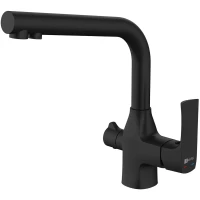 Смеситель для кухни Lemark Ursus LM7258BL с подключением к фильтру, черный матовый